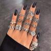 17KM Gothic Punk Steampunk Heart Butterfly Skull Ring Sets Party Jewelry 2021