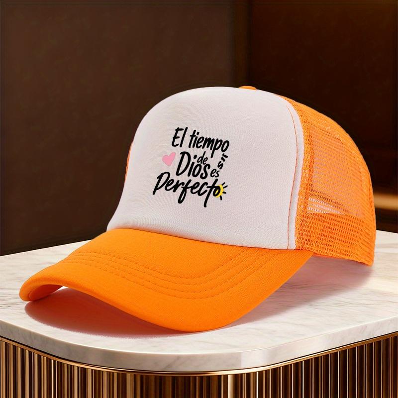 Gods Timing Is Perfect Spanish Phrase Trucker Hat Polyester Mesh Adjustable Casual Baseball Cap Gift