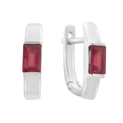 Silver Earrings with a Natural Ruby 1.625ct (2213277)