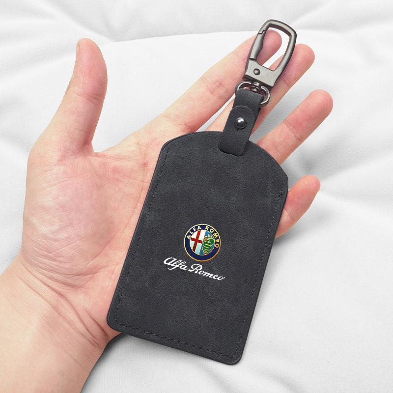 Suede Key Cover For Alfa Romeo 4C 159 166 156 GT Car Smart Remote Key Bag Card Case Shell Holder Protection Auto Accessories