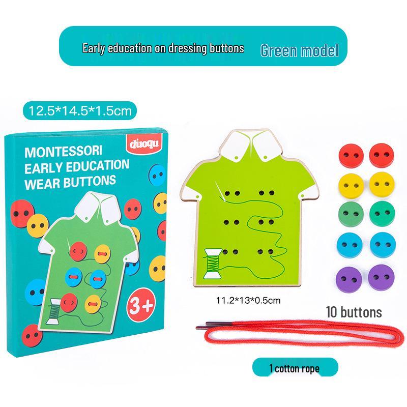 Children's Button Threading Toy for Early Learning and Brain Training