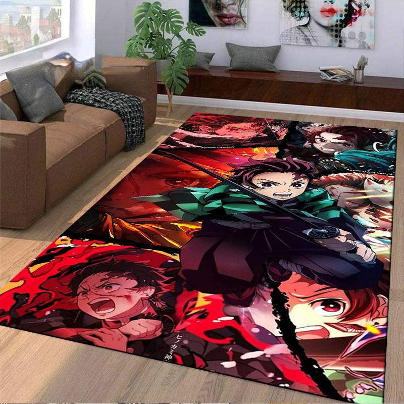 Anime Characters Designed floor mat, suitable as a non-slip mat for the living room or bedroom sofa