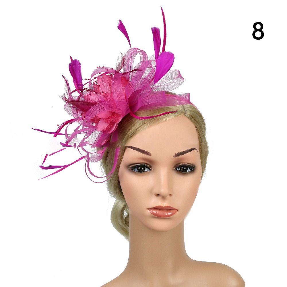 

Коктейльна вечірка Федора Квітка Мереживо Квітка Коктейльна Пов язка на Голову Модний Головний Убір 8