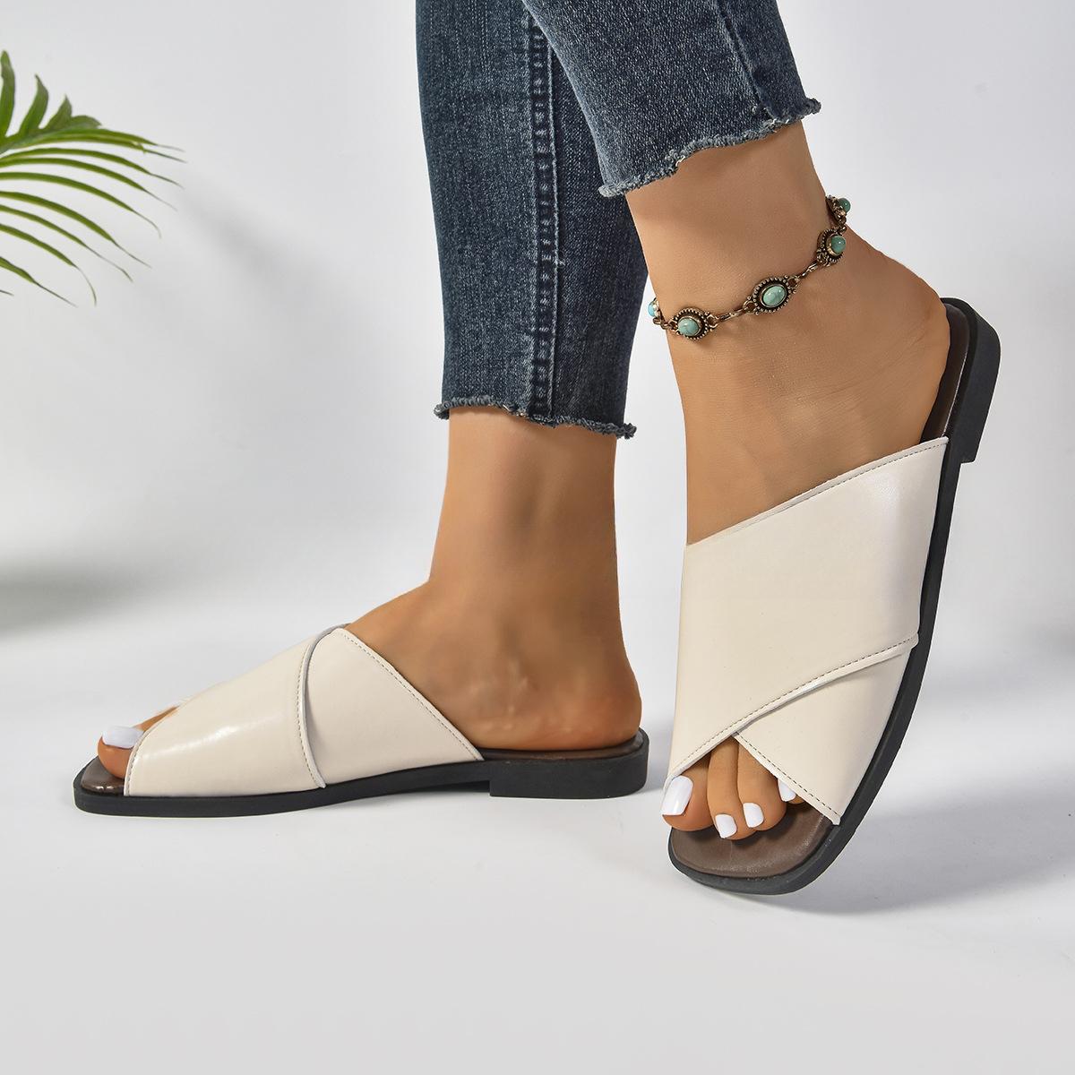 

Тапочки-полушапки с плоским дном и мягким носком для женщин, лето 2025 г. 40 белый