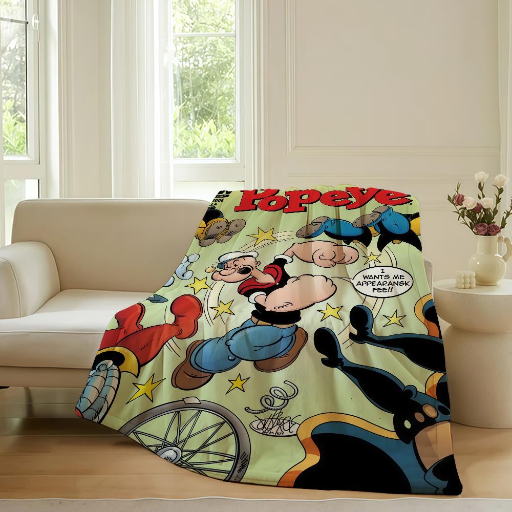 Cartoon cute P-popeyeS Blanket For Sofa Office Bed Plane Travel Sleep Read Relax Camping Soft And Warm