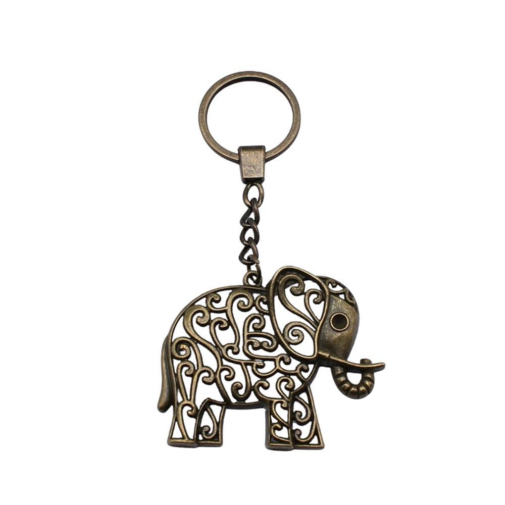 Pendentifs Porte-clés Éléphant Amoureux des Animaux Bijoux en Métal Artisanat Anneau 30mm