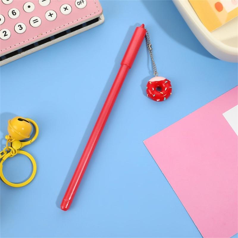 6Pcs Desserts Pendant Gel Pen 1.0MM Tip for Women Girl Student Writing Journaling Drawing Office School Writing Tool