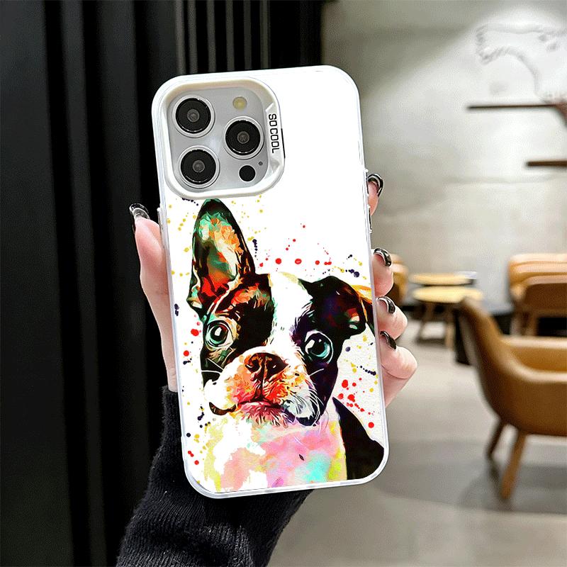 French Bulldog Dog Pug Design Soft Phone Case for iPhone 15 16 17 Pro Max 17Air 16E 14 Plus 13 12 Mini Shockproof Cover Back She