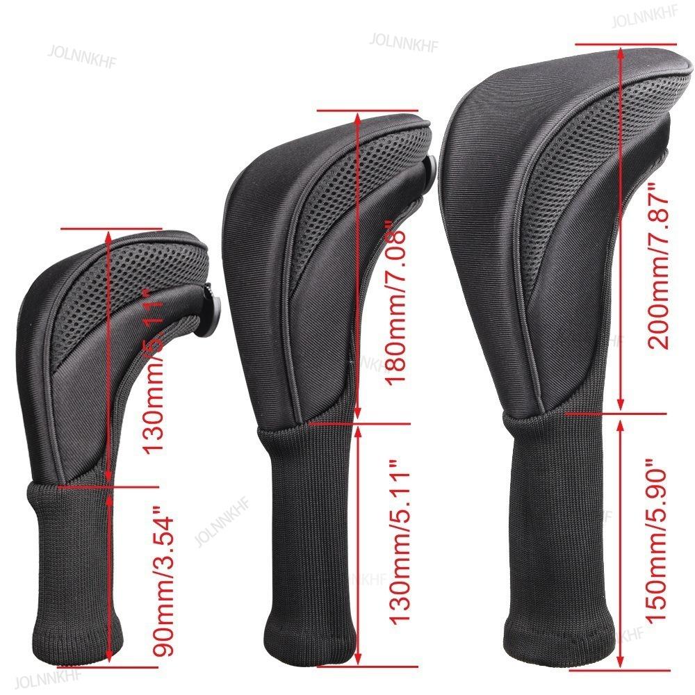 Xiaomi 3Pcs/Set Long Neck Golf Club Head Covers Wood Driver Protect Headcover Number Tag Fairway Golf HeadCover Golf Accessories