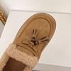 Winter velvet thickened warm beanie shoes fashion loafers non-slip soft-soled cotton shoes