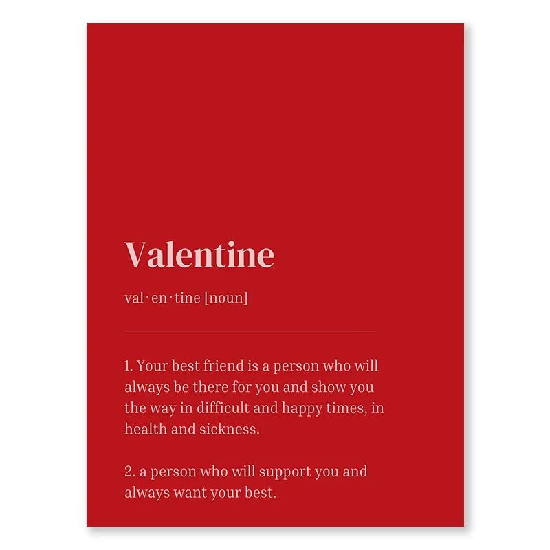 Valentinstag Warteschlange Galerie Druckbare Poster Vintage Romantische Wand Kunst Nette Rosa Herz Leinwand Malerei Hause Schlafzimmer Dekoration