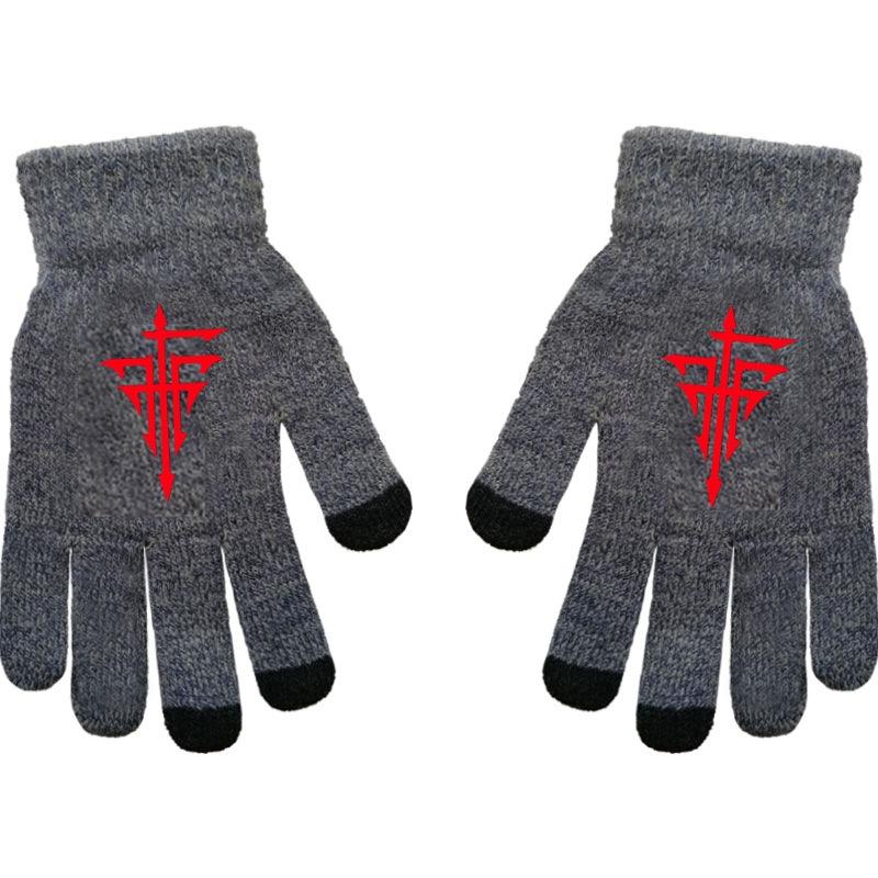 Black Butler Charles Sebastian Anime Online Game Peripheral Gloves Gray Full-finger Autumn and Winter Warm and Cold Protection