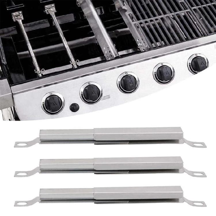 Tubo Incrociato Regolabile in Acciaio per Griglia BBQ Canale Piastra Riscaldante per Sostituzione Bruciatore