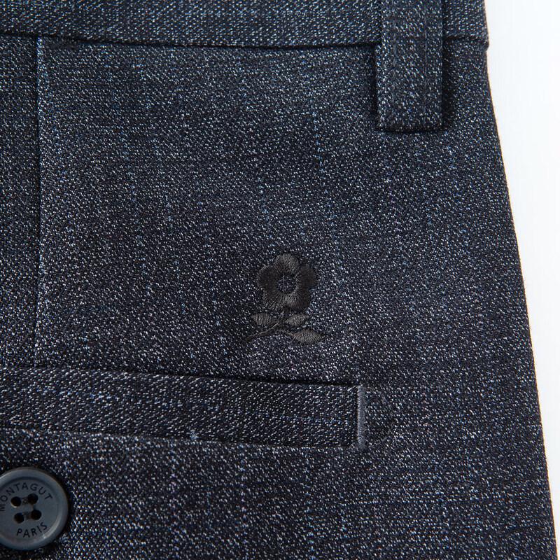 MONTAGUT Men's Subtle Check Stretch Dress Trousers