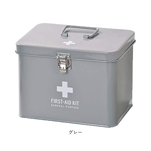 KI Japan Medico Stylish Tin First Aid Kit (with dividers and tray) Ivory M size 160007