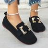 Fashion Women Flats Spring 2025 New Large Size Flat Loafers Shoes Women Knitting Slip-on Round Head Breathable Fashion Shoes for Women