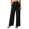 Women's Loose-fitting Wide-leg Pants, Casual Loose-fitting Pants, High-elastic Waistband, Long Pants With Pockets
