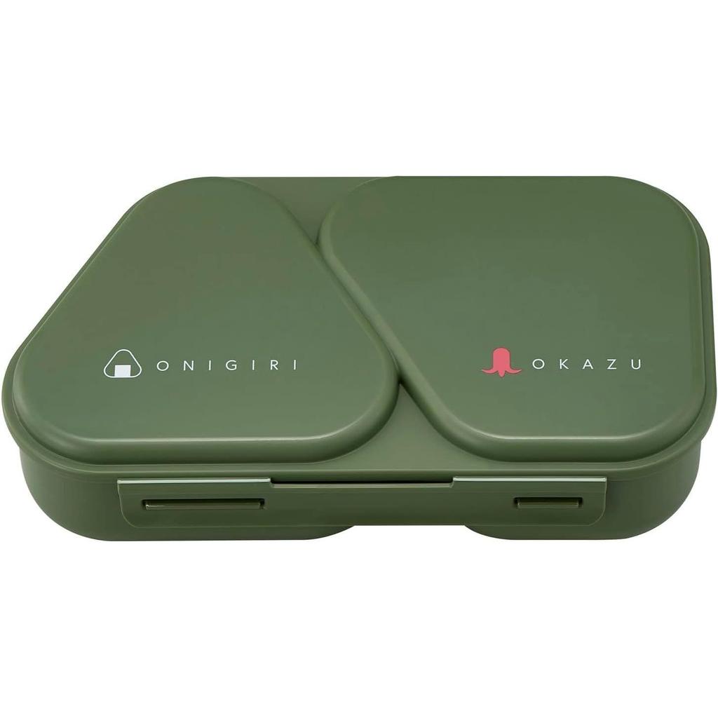 OSK Onigiri Lunch Case Bento Box Khaki 465ml Made Japan Suitable Onigirazu Includes Press Mold Simple Stylish Antibacterial Time-Saving Easy LS-15