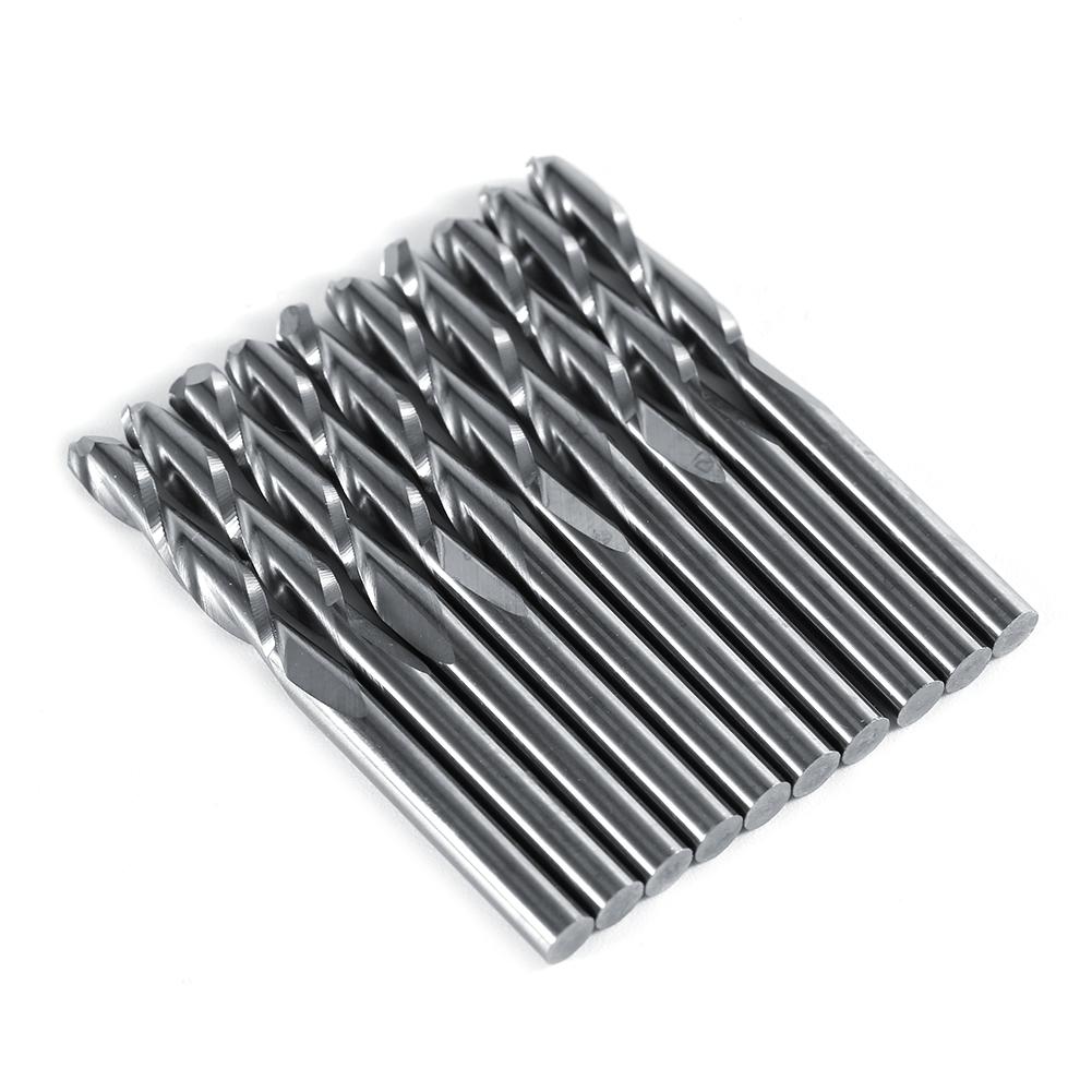 

10 шт. 18 Двухзаходные фрезы Гравировальные биты Длина режущей части 17 мм Вольфрамовая сталь