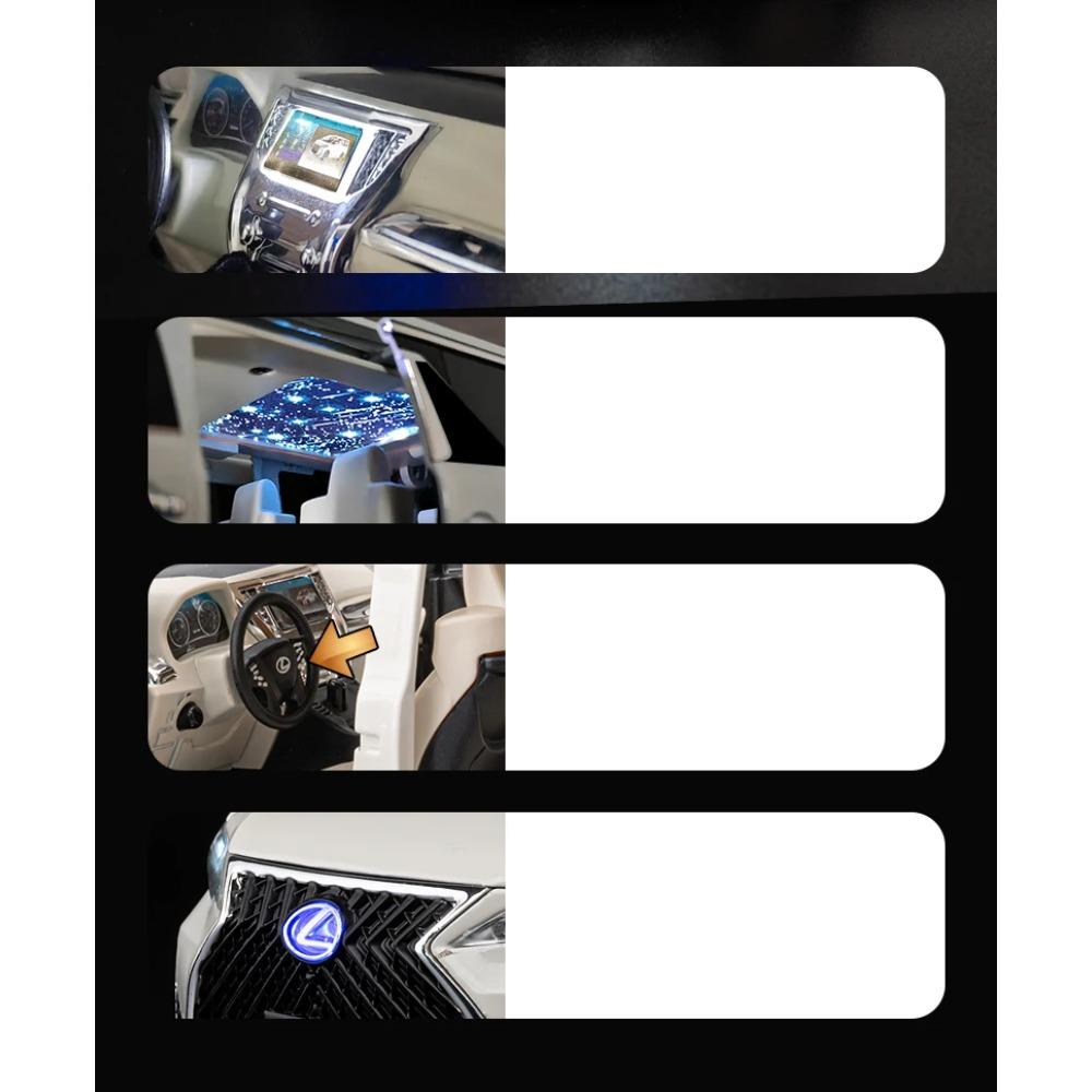 1/18 Lexus LM300 Electric Door MPV Alloy Car Model Sound and Light Pull Back Children's Toy Collectibles Birthday Gift Boyfriend