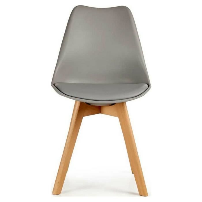 Chaise de salle à manger - Marque inconnue - Gris marron clair - Bois - Plastique - 48 x 43 x 82 cm
