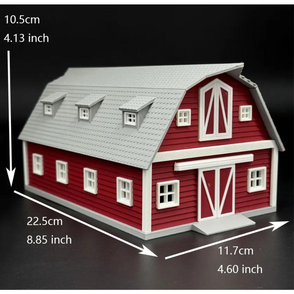 Kit Model Plastic Scară HO 1/87 Model Clădire Hambar Roșu Unic Dioramă Miniatură Exquisită Hobby DIY Colecție Model de Asamblat