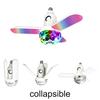 E27 Led Light Mini fan blade Four leaf Music Lamp Bluetooth Speaker Foldable DJ Lights Disco Magic Ball Ceiling Eemote Control