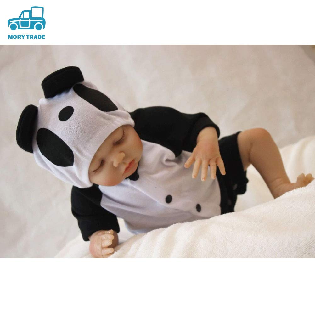 morytrade reborn doll realistic 45cm soft to hold approx. 1.3kg (panda costume) 6+