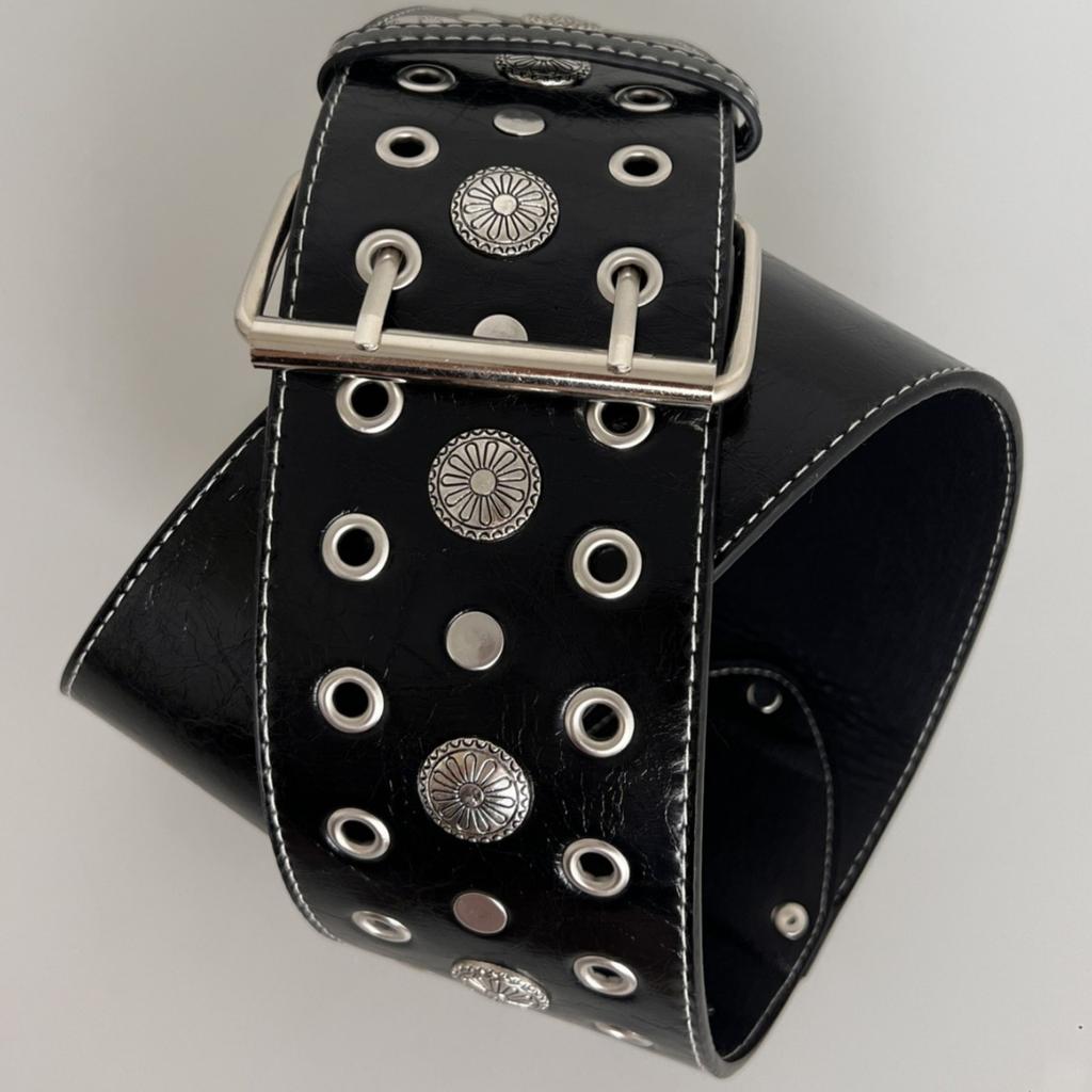 European and American Punk Rivet Sexy Wide Belt Men's Street Belt, Random Claw Nail Jeans Belt