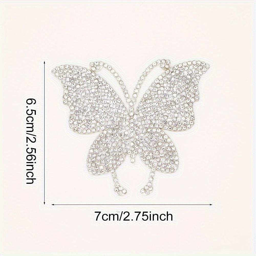 4pcs Rhinestone Butterfly Self-Adhesive Patches, DIY Suitable for Car, Bag, Hat, Book Decoration, Self-Adhesive Rhinestone Stickers