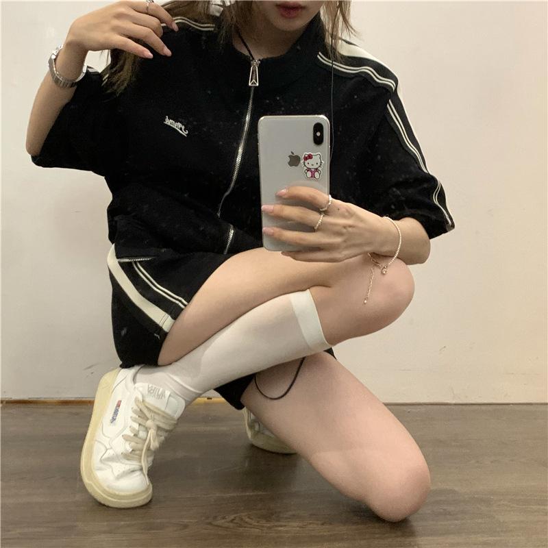 Women's 2024 Summer Striped Cardigan & Shorts Set - Fashionably Casual & Slimming