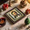 Decorative Painting of Orthodox icons,Consecrated Icon "Saved by a miracle",Photo Frame painting,Christian Wall Art,20cm*20cm,Spiritual Decor Gift