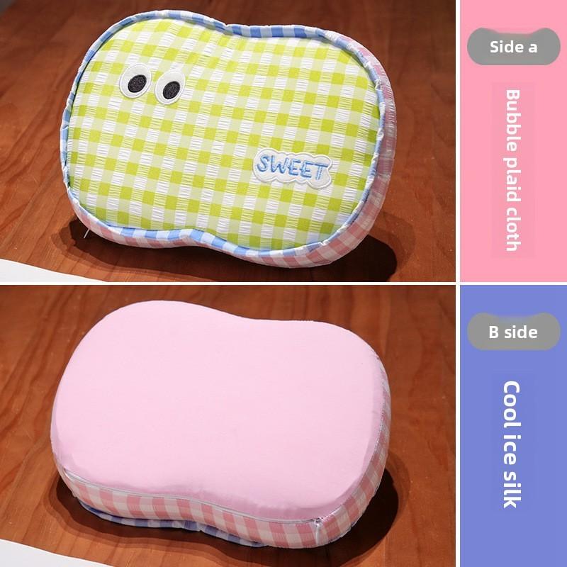 Grid Nap Pillow With Memory Foam For Office Rest And Student Dorm Use
