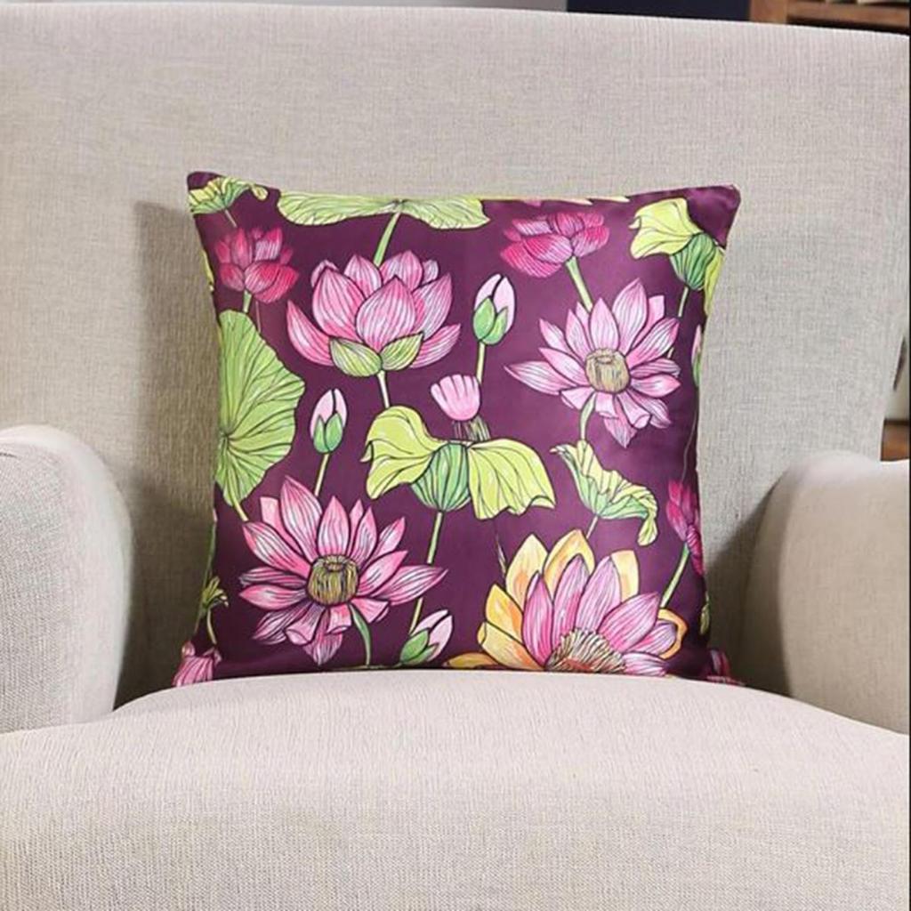 Housse de coussin KOKO MAISON INC. Jardin de lotus en polystain | Fermeture à rabat | Impression numérique