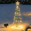 DIY Solar Christmas Tree Light Outdoor Garden Wrought Iron Waterproof Festive Atmosphere Patio Lawn Decoration