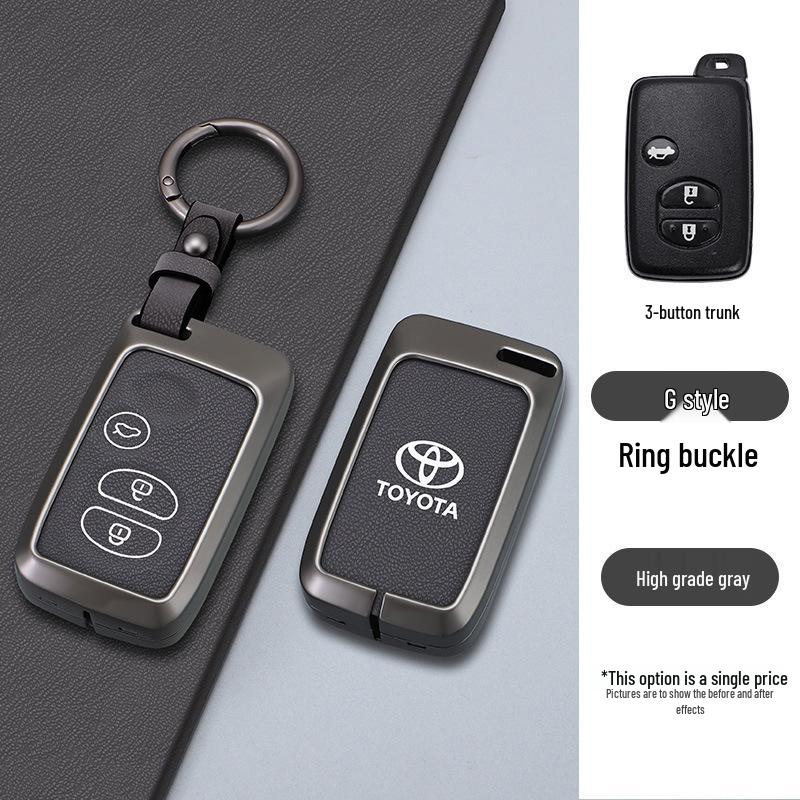 Key Case for 09/10/11 Camry, Highlander, Prius, 86, Reiz, Prado - Metal Finish