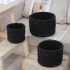 3pcs Set Cylindrical Paper Rope Woven Storage Baskets for Various Storage and Organization Scenarios Desk Cosmetic Organization