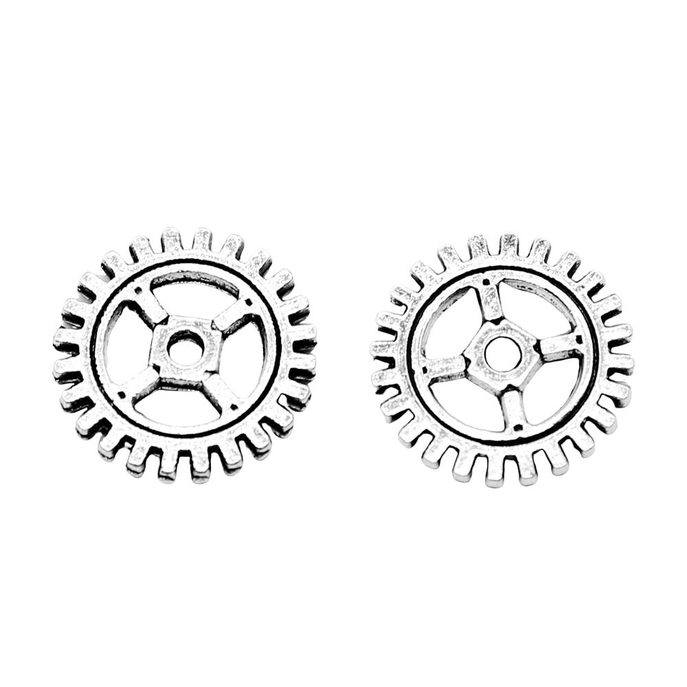 

20шт Gear Charms Charms Античное серебро Цвет Цинковый сплав 12 мм