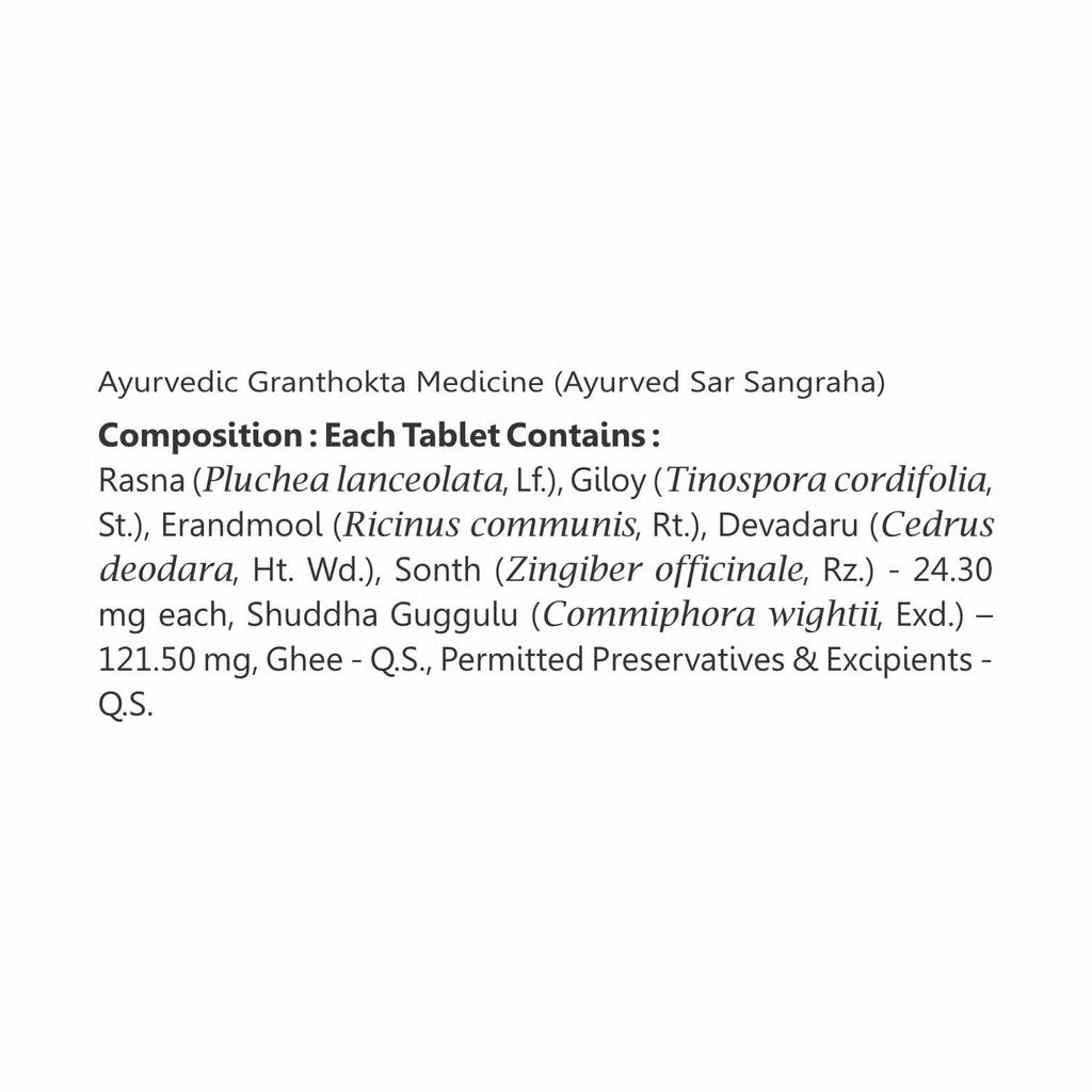 Baidyanath Rasnadi Guggulu Ayurveda Schmerztabletten 80 Stück Packung zur Unterstützung von Gelenken und Muskeln