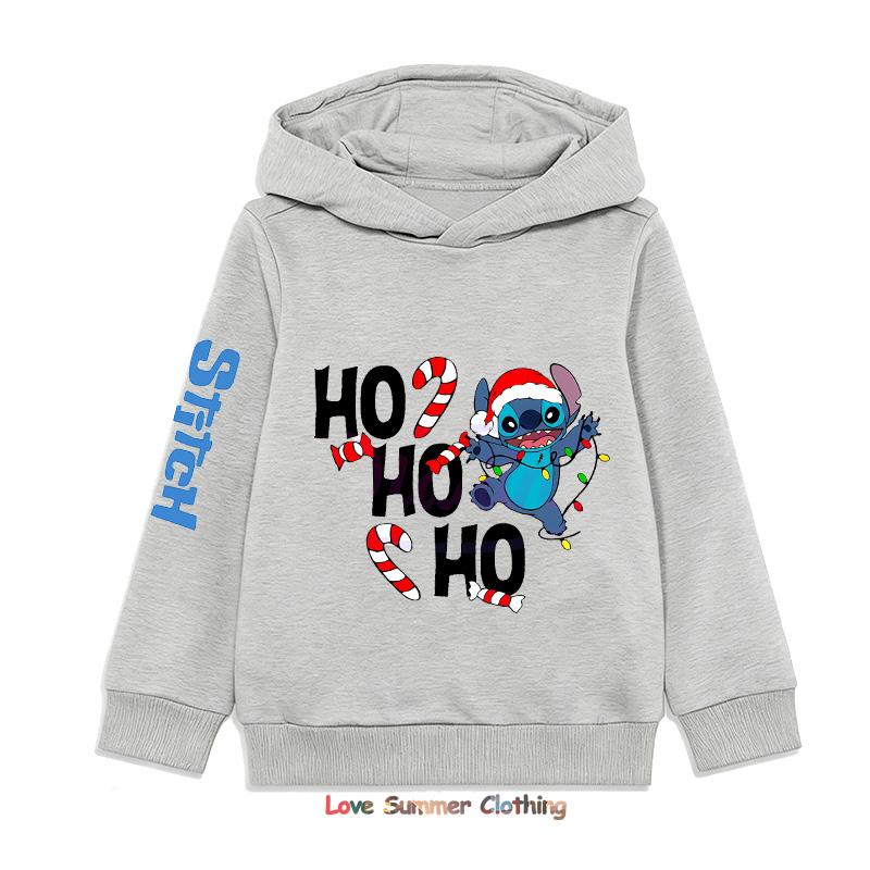 2025 Christmas Hoodie Boys Girls Sweatshirts Kids Hoodies Stitch HD Print Casual Round Neck Long Sleeve 4-14Yrs