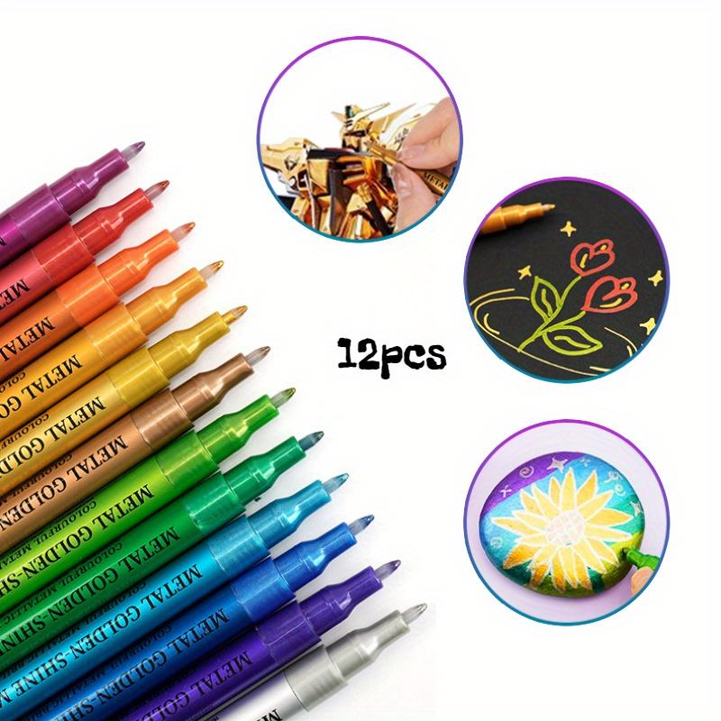 12 Цветов Хайлайтер Граффити Манга Арт Металлический Цветной Маркер-Ручка Арт Маркер Водонепроницаемый Маркер Ручка Принадлежности Канцелярские Товары