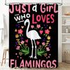 Women'S Love Heart Floral Shower Curtain Bathroom Decor With Flamingo Design This Title Incorporates Keywords That Are Likely To