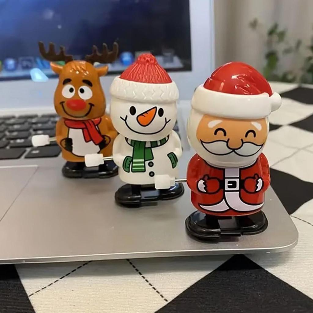 Wind Up Christmas Toys 12 Pcs Clockwork Walking Toys Santa Reindeer Set Kids Party Favors for Boys Girls Toddler Classroom Gift