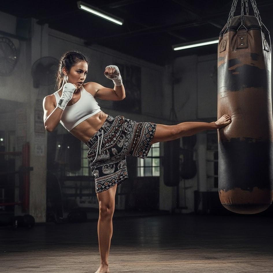 Elephant Pants Boxing Muay Thai Kickboxing Shorts Training Print Elastic Waistband Quick Dry Martial Art Boxer Unisex Men Women Workout Streetwear
