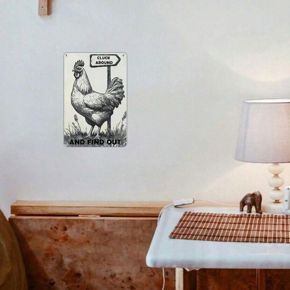 Vintage Metal Poster Farmhouse Chicken Kitchen Wall Decor