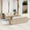 Vidaxl 8-Cz. Set di Mobili da Giardino con Cuscini, Beige, Polyrattan