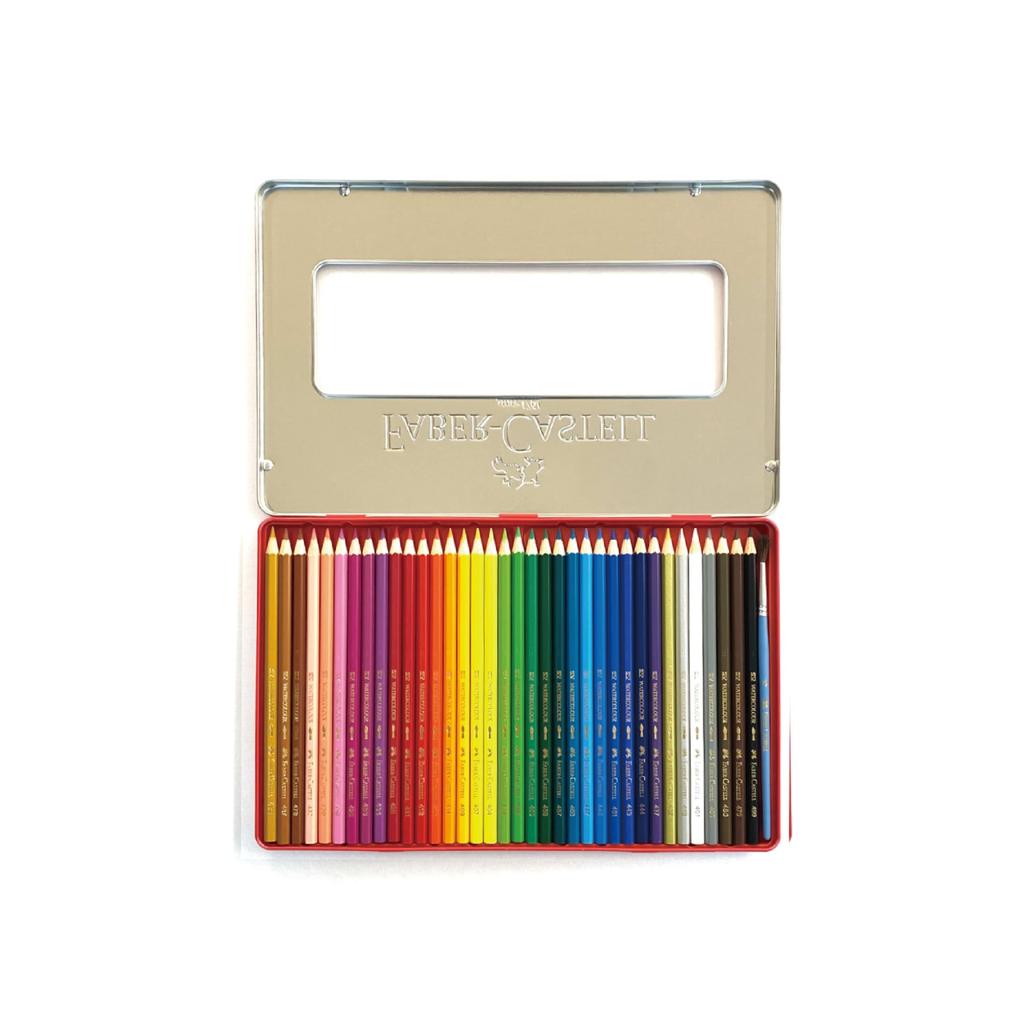Faber-Castell Watercolor Pencils, Flat Tin, 36-Color Set TFC-WCP/36C