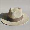 Handgeweven Hoed Veer Accessoire Mannen Breedgerande Panama Jazz Hoed Buiten Zonbescherming Stro Hoed Unisex Stijl voor Lente & Zomer