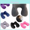 U-shaped Inflatable Neck Pillow Set For Travel With Camel Hump Design Soft And Comfortable