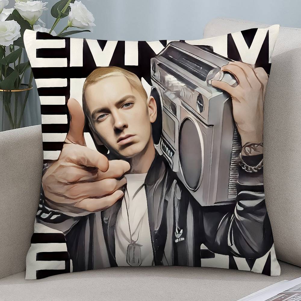 Hot Rapper E-Eminem Pillow Case Short Plush Double-sided Print Square Throw Pillow Covers Sofa Home Cushion Decor